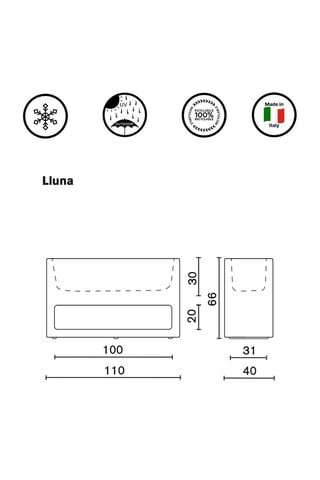 Jardinière Lluna - 110 × 40 × 65 cm - Blanc - Joan Gaspar