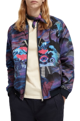 Lenço quadrado - Violeta e preto