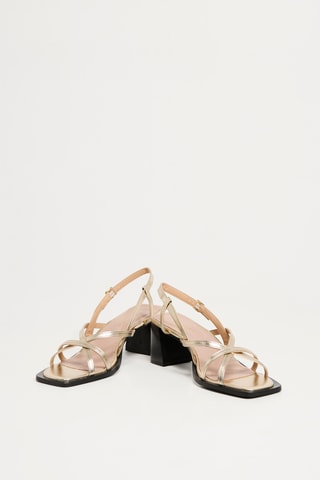 Sandálias de salto em couro - Dourado