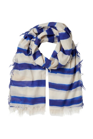 Écharpe - Branco e azul-marinho
