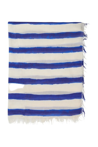 Écharpe - Branco e azul-marinho