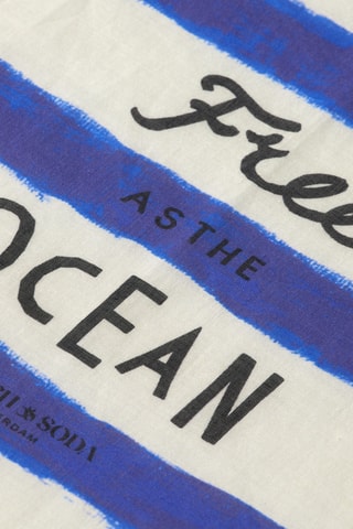 Écharpe - Branco e azul-marinho