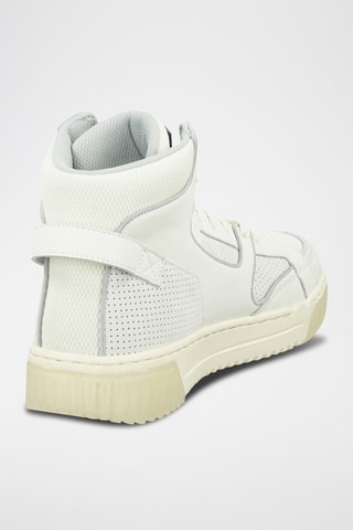 Sapatilhas subidas em couro - Branco