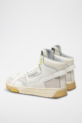 Sapatilhas subidas em couro - Branco