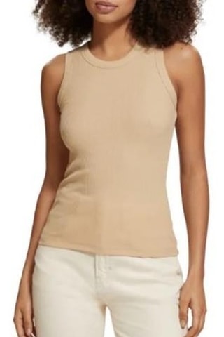 Camisola de alças em algodão biológico - Bege