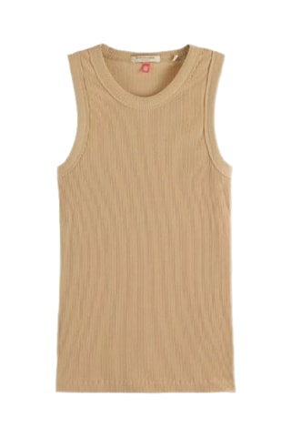 Camisola de alças em algodão biológico - Bege