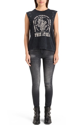 Camisola de alças - Preto