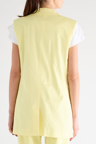 Gilet long en lin sans manches - Jaune pâle