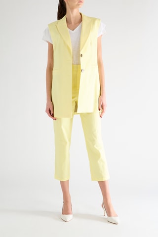 Gilet long en lin sans manches - Jaune pâle