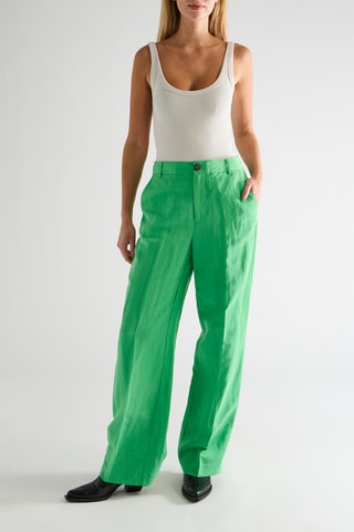 Calças em linho - Verde