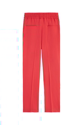 Calças de cintura alta - Vermelho