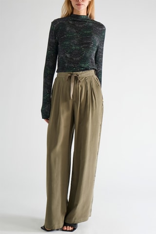 Calças wide legs - Caqui