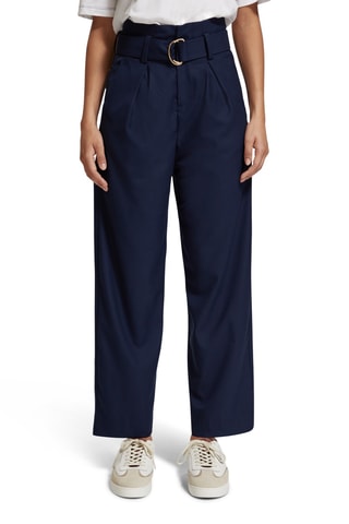 Pantalon taille haute - Bleu marine