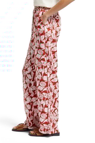 Calças largas - Vermelho-tijolo e cru