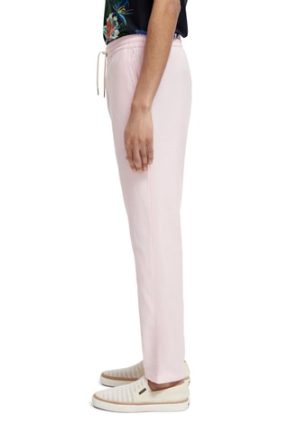 Calças jogger em algodão biológico e linho - Rosa