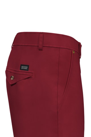 Calças slim em algodão biológico - Vermelho