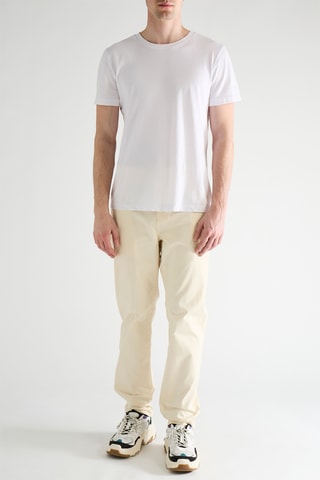 Calças chino em algodão biológico - Bege