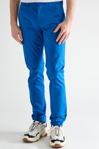 Calças chino em algodão biológico - Azul