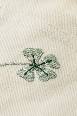 Calças de ganga loose cintura alta - Branco