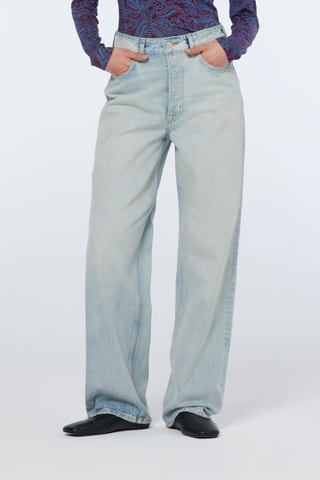 Calças de ganga direitas - Azul-claro