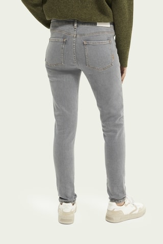 Calças de ganga skinny em algodão biológico - Cinzento