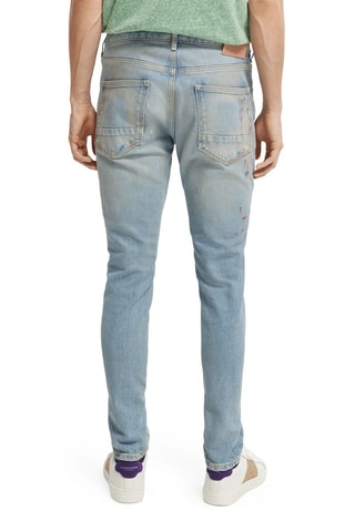 Calças de ganga em algodão biológico skinny  - Azul 