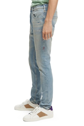 Calças de ganga em algodão biológico skinny  - Azul 