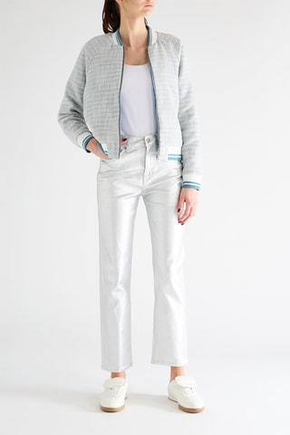 Calças de ganga de cintura alta - Prateado