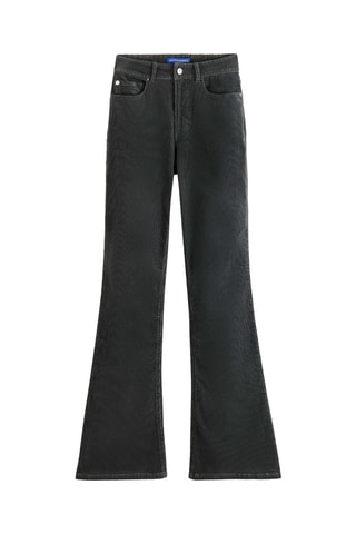 Calças de ganga flare em algodão biológico - Antracite