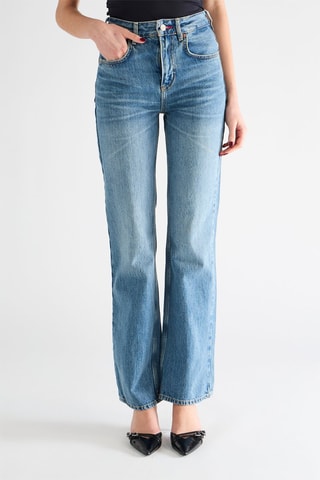 Calças de ganga bootcut em algodão biológico - Azul-celeste