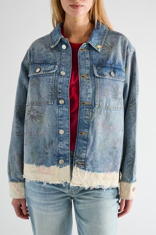 Casaco em ganga e algodão biológico - Azul