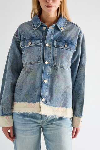 Casaco em ganga e algodão biológico - Azul