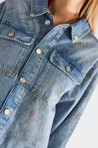 Casaco em ganga e algodão biológico - Azul