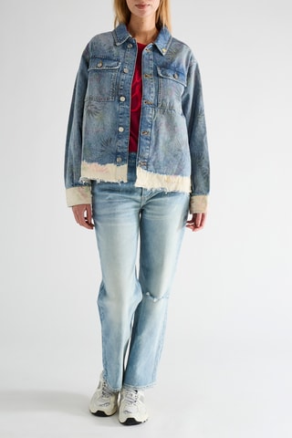 Casaco em ganga e algodão biológico - Azul