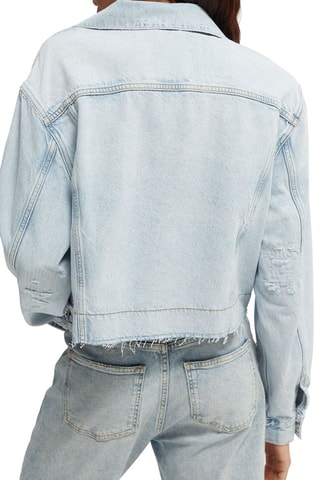 Casaco de ganga em algodão biológico Azul-claro