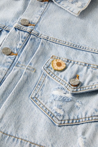 Casaco de ganga em algodão biológico Azul-claro