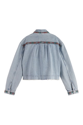 Casaco curto de ganga - Azul