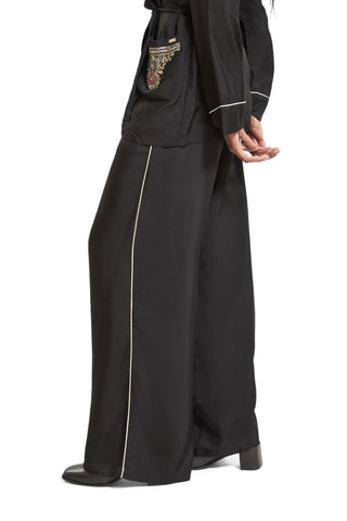 Calças de cintura alta - Preto