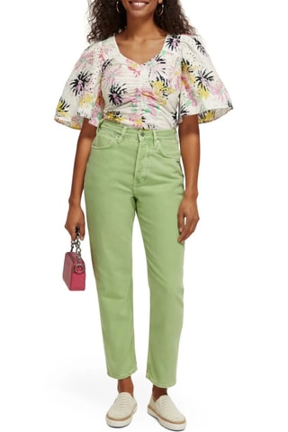 Top em bordado inglês em algodão biológico - Branco