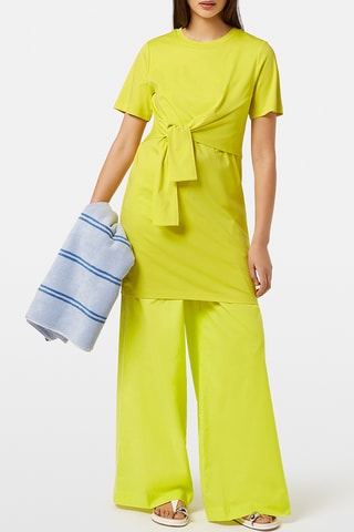 Vestido direito - Amarelo-limão