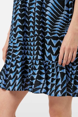 Vestido com folhos - Azul