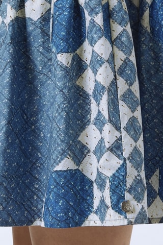 Vestido com folhos - Azul