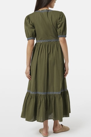 Vestido midi - Caqui