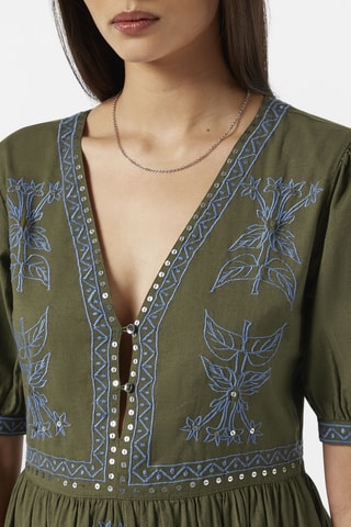 Vestido midi - Caqui