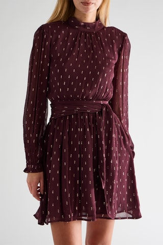 Vestido estilo patinadora - Bordô