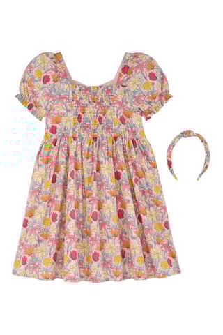 Vestido e bandolete - Rosa