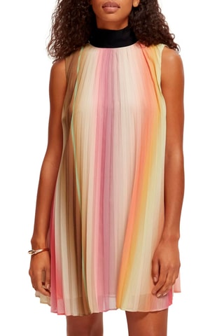 Vestido plissado Cru