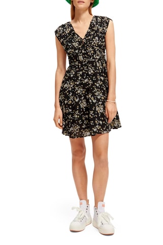 Vestido direito de algodão biológico Preto