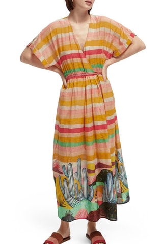 Vestido de praia em algodão biológico - Multicor