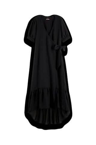 Vestido midi em linho - Preto